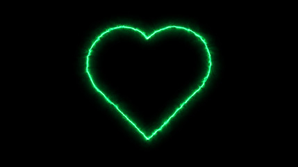 Glowing neon heart.
