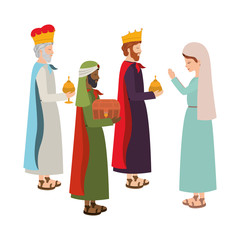 wise kings with mary virgin manger characters