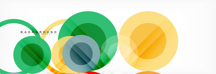 Abstract colorful geometric composition - multicolored circle background