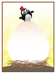 Geschenkkarte Vogel auf Ei