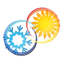 Air conditioning and ventilation temperature symbol