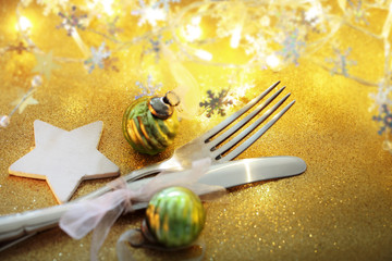 weihnachtliches Besteck, gold