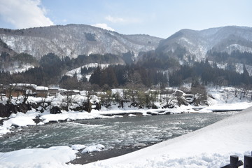 Fototapeta premium winter landscape with mountains and snow
