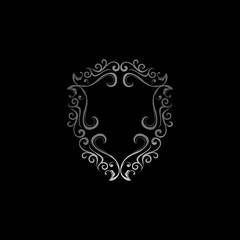 Shield Frame Ornamental Luxury Abstract Icon Logo Design Template Element Vector