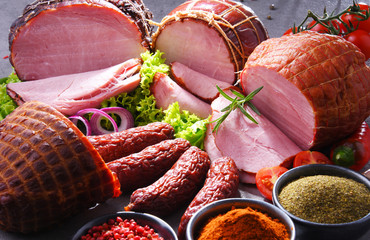 Composition with assorted meat products