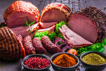 Composition with assorted meat products