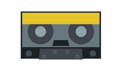 Drawing of old audio cassette icon to listen to music