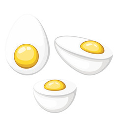 Sliced egg, yellow yolk