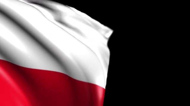 Flag of Czech Republic. Animated Slow pan to the right over black background. Transition element
