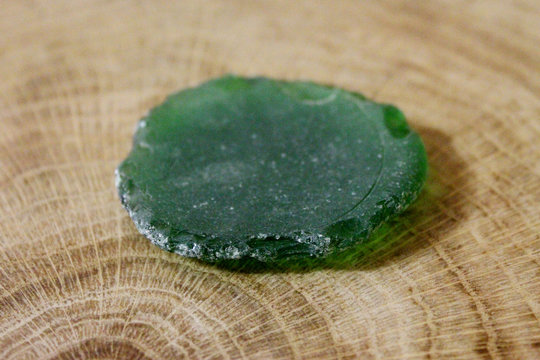Green sea glass bottom