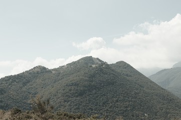 Mountain view in a cloudy day - Panoramic landscape (Marche, Italy, Europe)