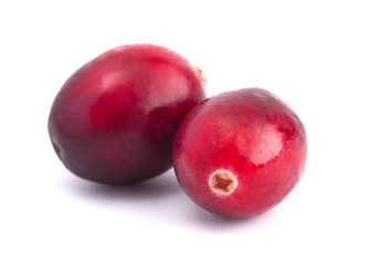 Fresh Red Cranberries on a White Background