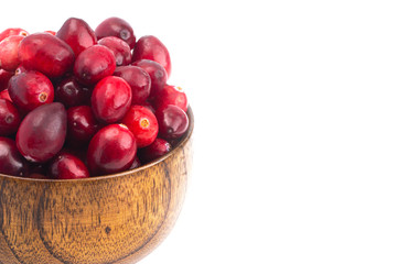 Fresh Red Cranberries on a White Background