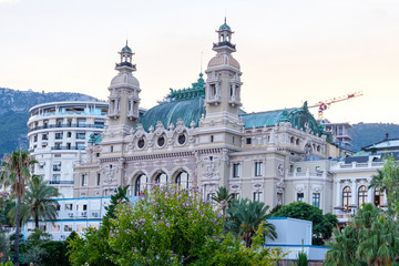 Fototapeta na wymiar Casino Monte Carlo facade at sunset