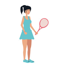 Obraz na płótnie Canvas woman tennis playing with racket