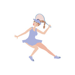 woman tennis playing with racket