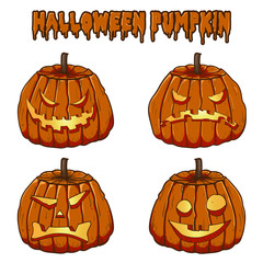Halloween Pumpkin Vector Character Illustration Collection
