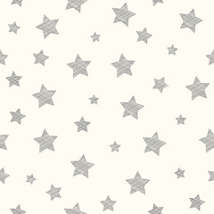 Wallpaper with hand drawn stars. Vector.