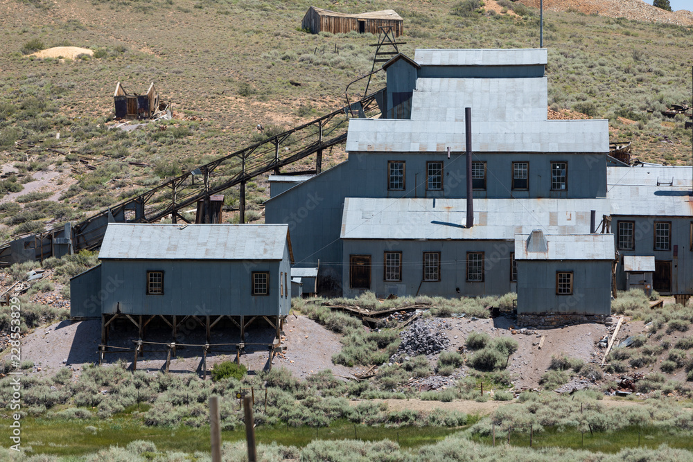 Wall mural bodie ghost town part of an abandoned mining facility