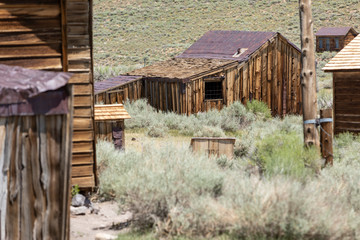 Bodie Ghost Town with abandoned buildings.