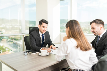 Discussion About Loan Contract In Office