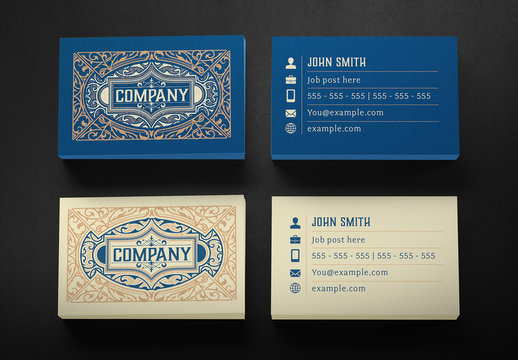 Vintage-Style Business Card Layout