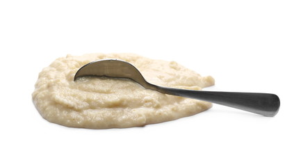 Horseradish sauce, isolated on white 
