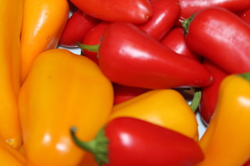 red and yellow peppers