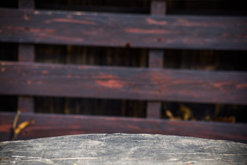 Background from a wooden table and part of the bench