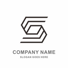 Monogram Letter S Geometric Infinity Square Cube Architecture Construction Business Company Stock Vector Logo Design Template
