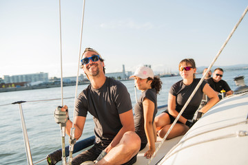 Team athletes Yacht training for the competition
