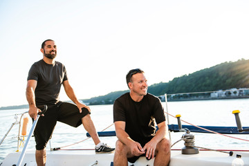 Team athletes Yacht training for the competition