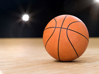 Obraz premium Basketball close-up on studio background - Stock image