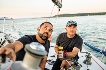 Team athletes Yacht training for the competition