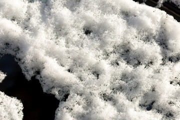 parked car covered with snow during snowing in winter time
