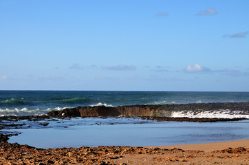 stony beach at atlantic coast