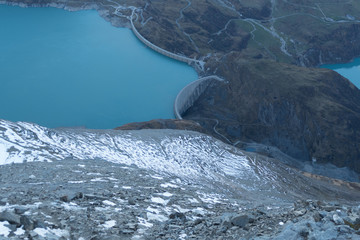 autumn hike to grosses Wiesbachhorn in glocknergruppe  hohe tauern in austria