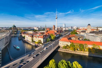 Fotobehang Skyline von Berlin, Deutschland © Mapics