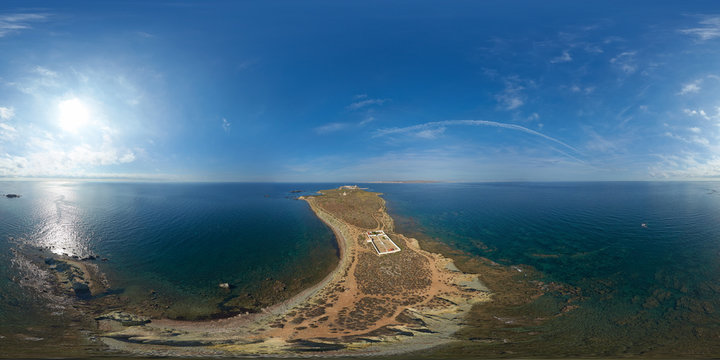 Aerial View Above The East Point Of Tabarca, Alicante, Spain