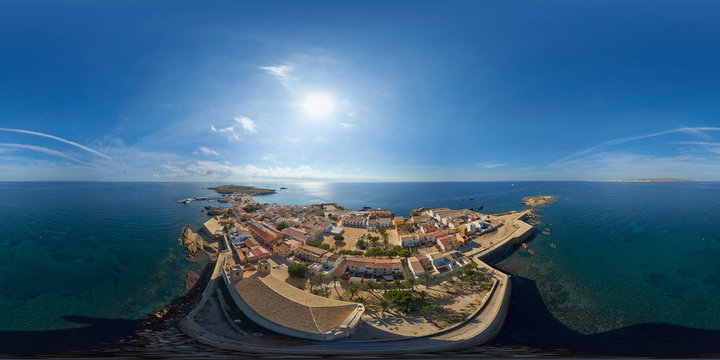 Aerial View Above The Church Of Tabarca, Alicante, Spain