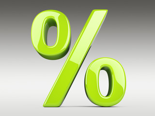 Big green percent sign.