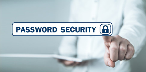 Man touching Password Security button.