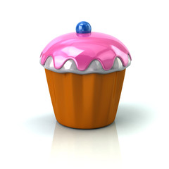 Cupcake or muffin with blueberry