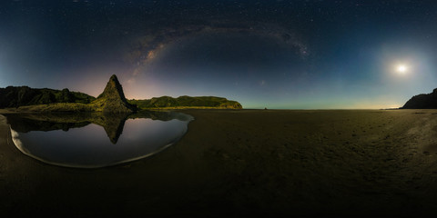 Karekare Beach Milky Way, Karekare, New Zealand