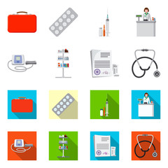 Isolated object of pharmacy and hospital symbol. Set of pharmacy and business stock symbol for web.