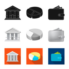 Fototapeta na wymiar Vector illustration of bank and money symbol. Collection of bank and bill vector icon for stock.