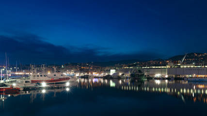 Old Port of Genoa, Italy at night