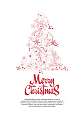 Merry Christmas card with Christmas elements for your design.