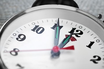 Round clock face on background