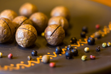 macadamia, Australian nut in a ceramic plate